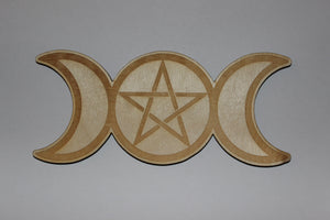 8" Birch Wood Engraved Crystal Grids