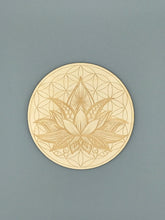 Load image into Gallery viewer, 6&quot; Birch Wood Engraved Crystal Grids