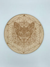 Load image into Gallery viewer, 6&quot; Birch Wood Engraved Crystal Grids