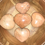 Peach Moonstone Heart