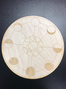 10" Birch Wood Engraved Crystal Grids