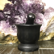 Black Soapstone Mortar and Pestle