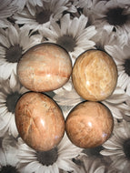 Peach Moonstone Palm Stones